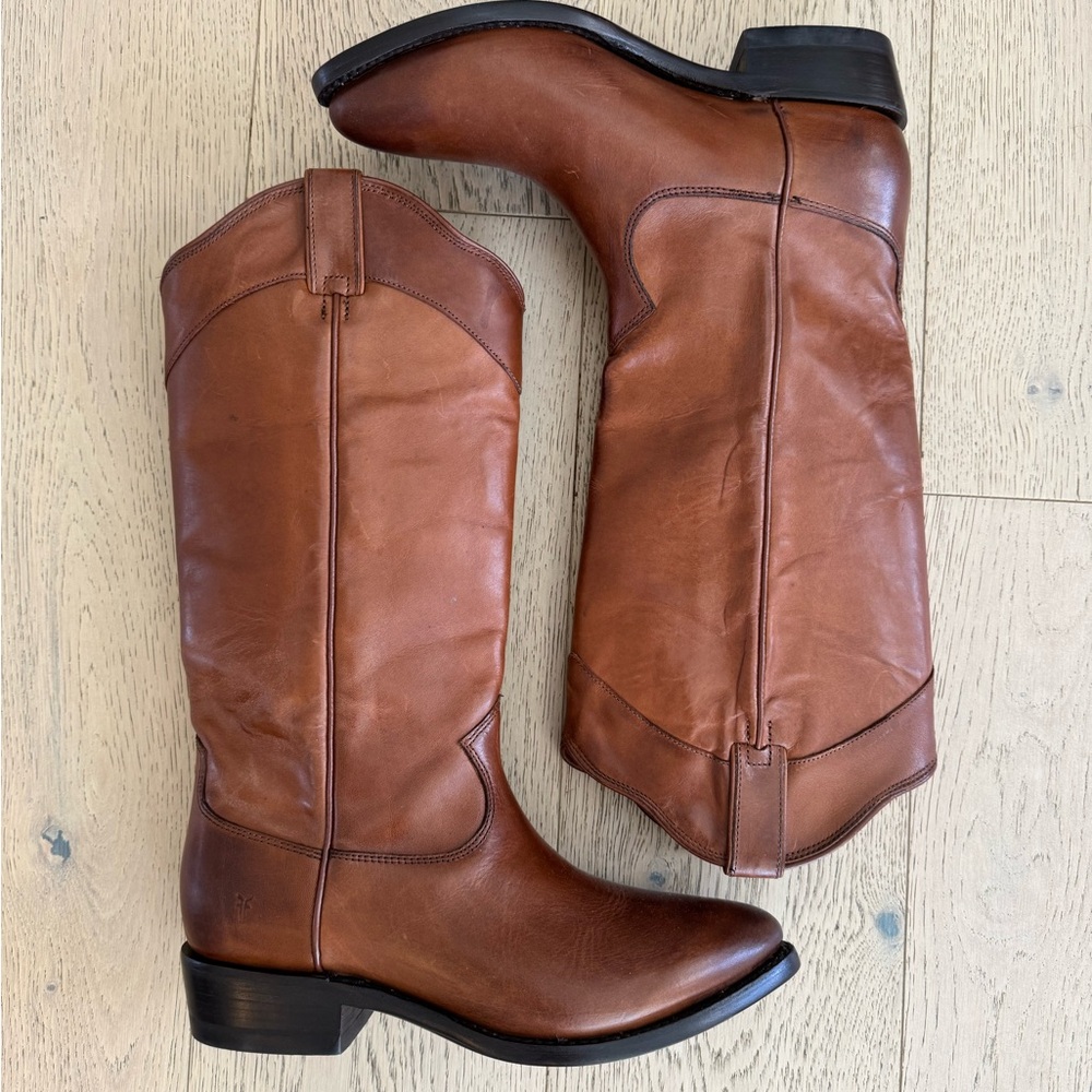Frye New Billy Daisy Pull On Caramel Western Cowboy Boots